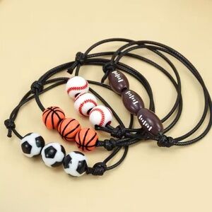 Baseball Braided Bracelet Adjustable Wrist Rope Bracelet